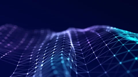 Digital dynamic wave of particles. Abstract futuristic dots background. Stock Footage 155486196