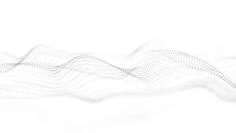 Digital dynamic wave of particles. Abstract white futuristic background. Stock Footage 275855346