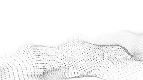 Digital dynamic wave of particles. Abstract white futuristic background. Stock Footage 275858659