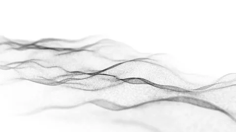 Digital dynamic wave of particles and lines. Abstract white background. Stock Footage 310302482