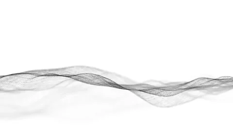 Digital dynamic wave of particles and lines. Abstract white  background. Stock Footage 310312070