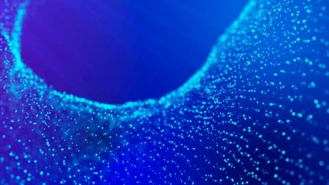 Digital dynamic wave. Sound wave. Wave of particles. Blockchain technology ba Stock Illustration