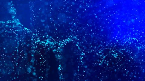 Digital dynamic wave. Sound wave. Wave of particles. Blockchain technology ba イラスト素材