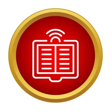 Digital e book tablet showing wi fi signal icon Stock Illustration