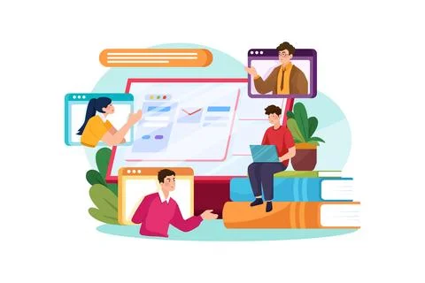 Digital E Learning Stockillustratie