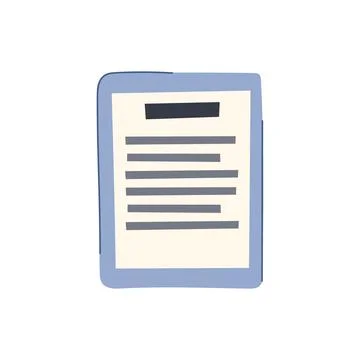 Digital e-reader cartoon vector illustration Stock Illustration