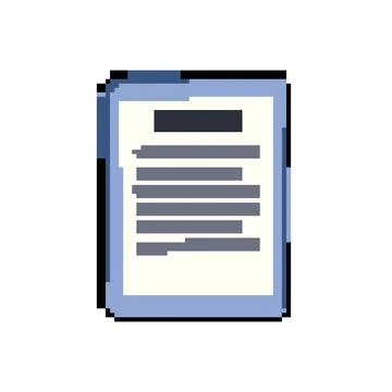Digital e-reader pixel art vector illustration Stock Illustration