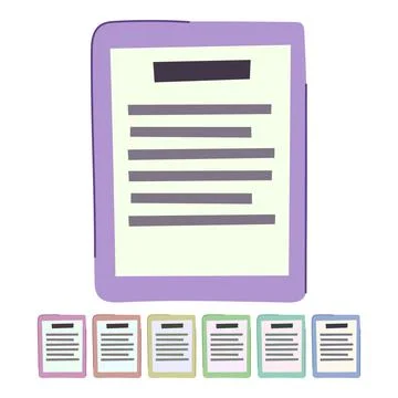 Digital e-reader vector cartoon graphic Stock Illustration