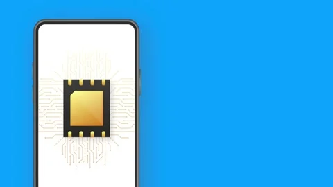 Digital e sim chip motherboard digital chip. Modern icon. White background Stock-Footage 156581759