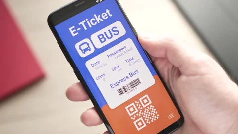 Digital E-Ticket to Board a Bus With QR ... | Stock Video | Pond5