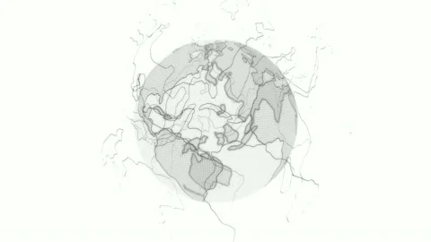 Digital earth animated on white background Stock Footage 162262740