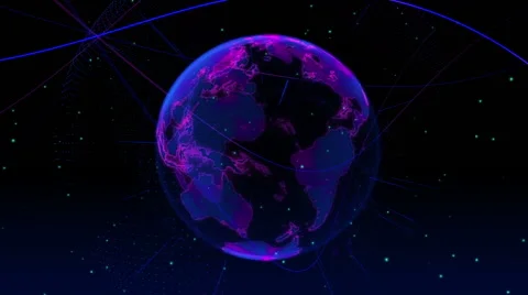 Digital earth animation. Seamless loop Stock Footage 60206376