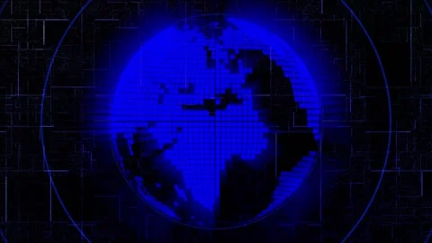 Digital Earth with Background Stock Footage 283100495