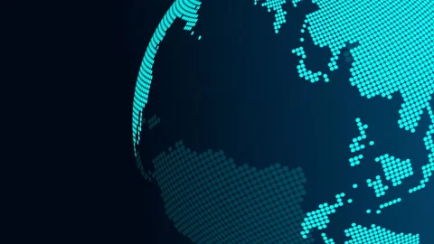 Digital Earth background seamless loop rotating Stock Footage 303568951