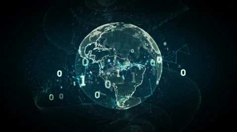 Digital Earth Blue Stock Footage 38896596