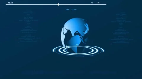 Digital earth with code and HUD elements. Digital earth globe. Digital eart.. Stock Footage 337021991