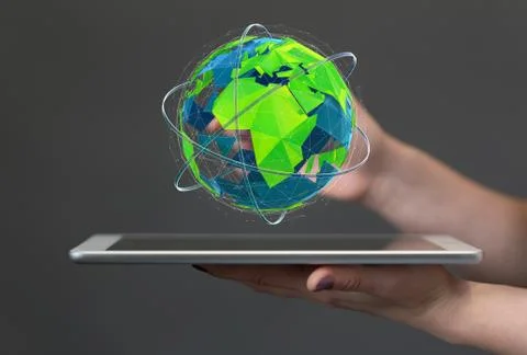 A digital earth connection concept 3d. Stock Photos
