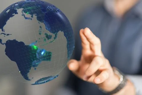 A digital earth connection concept 3d. Stock Photos