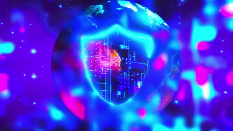 Digital Earth with cybersecurity Stock Footage 312798155