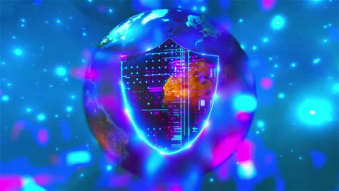Digital Earth with cybersecurity Stock Footage 312798440