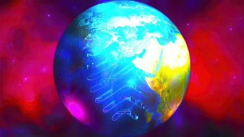 Digital Earth with cybersecurity Stock Illustration