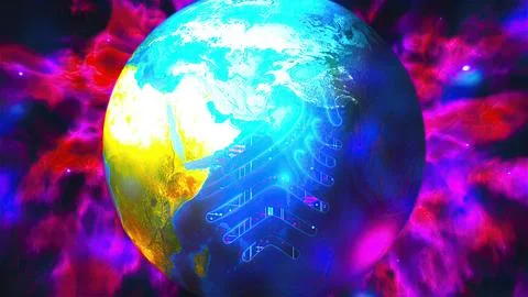 Digital Earth with cybersecurity Stock Illustration
