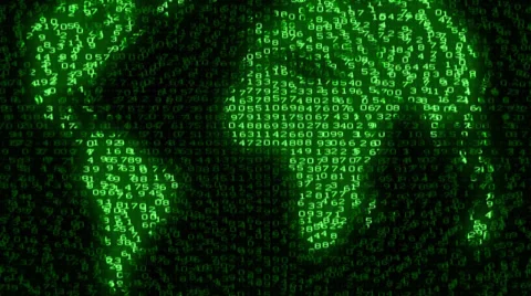 Digital Earth - Data Code Matrix Intro Stock Footage 39716681