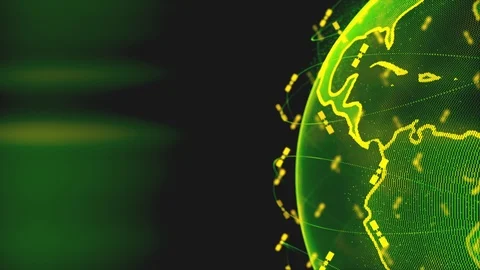 Digital earth data globe - abstract 3D rendering satellites starlink network Stock Footage 108900169