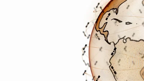 Digital earth data globe - abstract 3D rendering satellites starlink network Video stock 108900711