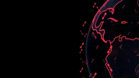 Digital earth data globe - abstract 3D rendering satellites starlink network Видео 108901401