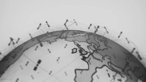 Digital earth data globe - abstract 3D rendering satellites starlink video Vídeo Stock 108907153