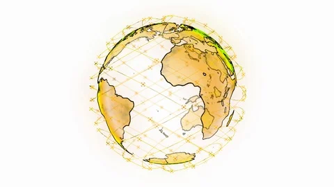 Digital earth data globe - abstract 3D rendering satellites starlink video 動画素材 114972323