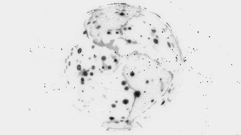 Digital earth data globe - abstract 3D rendering satellites starlink network Stock Footage 119321100