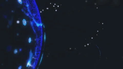 Digital earth data globe - abstract 3D rendering satellites starlink network Stock Footage 122504687
