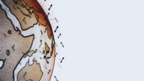 Digital earth data globe - abstract 3D rendering satellites starlink network Stock Footage 122505222
