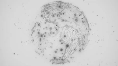 Digital earth data globe - abstract 3D rendering satellites starlink network Stock Footage 133916774