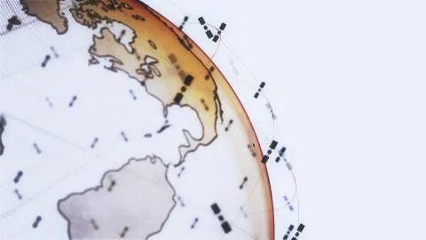 Digital earth data globe - abstract 3D rendering satellites starlink video Illustrazione stock