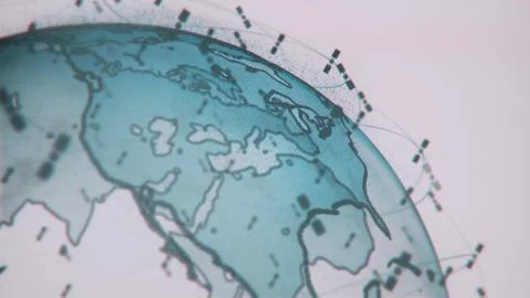 Digital earth data globe - abstract 3D rendering satellites starlink video Illustrazione stock