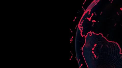 Digital earth data globe - abstract 3D rendering satellites starlink network Illustrazione stock