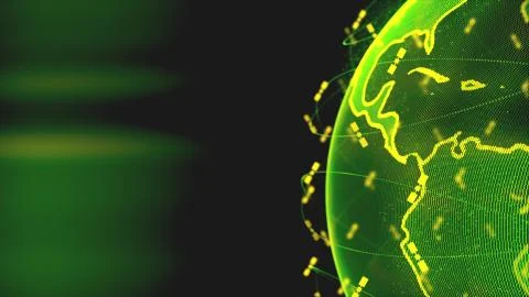 Digital earth data globe - abstract 3D rendering satellites starlink network Illustrazione stock