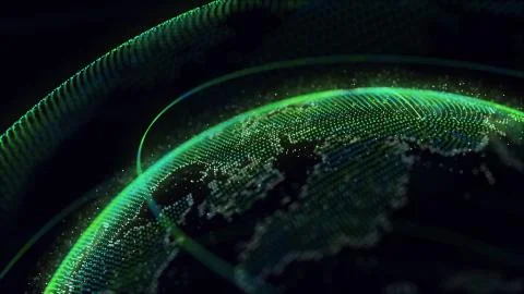Digital Earth Global network concept 3d animation イラスト素材