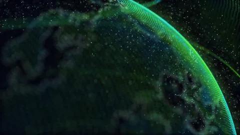 Digital Earth Global network concept 3d animation 库存插图