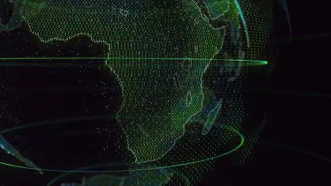 Digital Earth Global network concept 3d animation 스톡 일러스트
