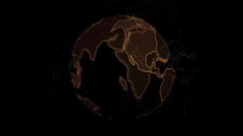 Digital earth globe. Abstract Digital Globe. Global Connection Lines. Stock Footage 263774445