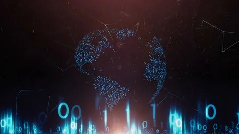 Digital Earth globe in computer cyberspace network Vídeos de archivo 111598728