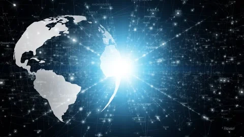 Digital earth globe cyberspace technology word cloud Stock-Footage 334816874