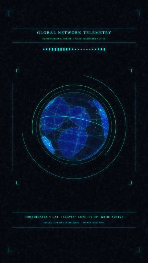 Digital earth globe data stream cyberspace technology animation Stock Footage 347559141