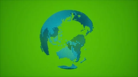 Digital Earth Globe Map on Green Screen Background, Global Technology Stock Footage 325637305