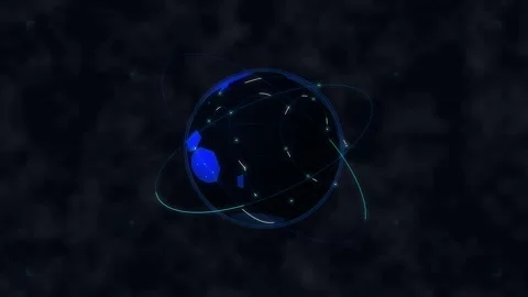 Digital earth globe with network connections and glowing data streams Stock Footage 347941678