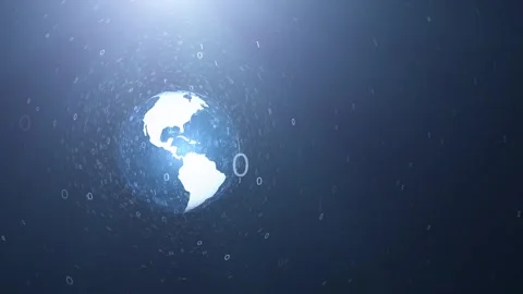 Digital earth globe network rotation Stock-Footage 320499230